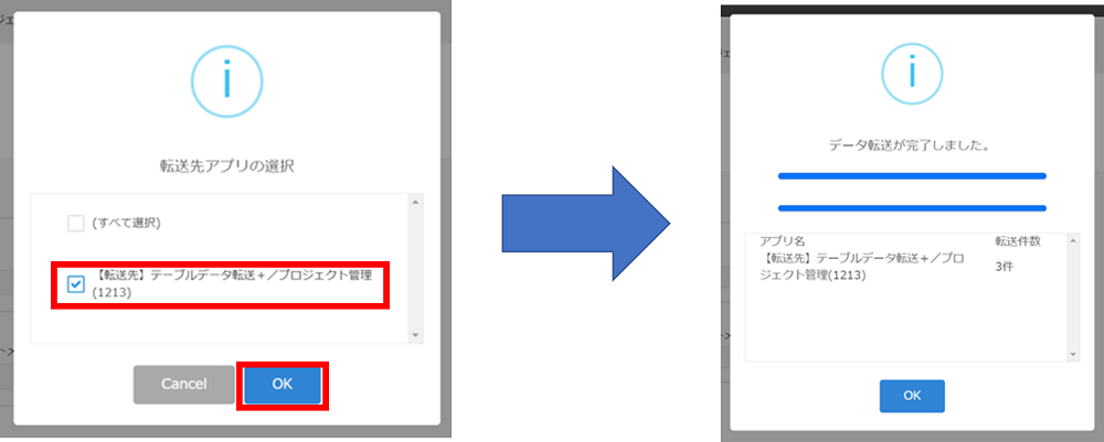 データ転送の実行