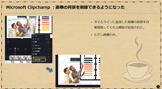 Microsoft Clipchamp ：画像の背景を削除できるようになった