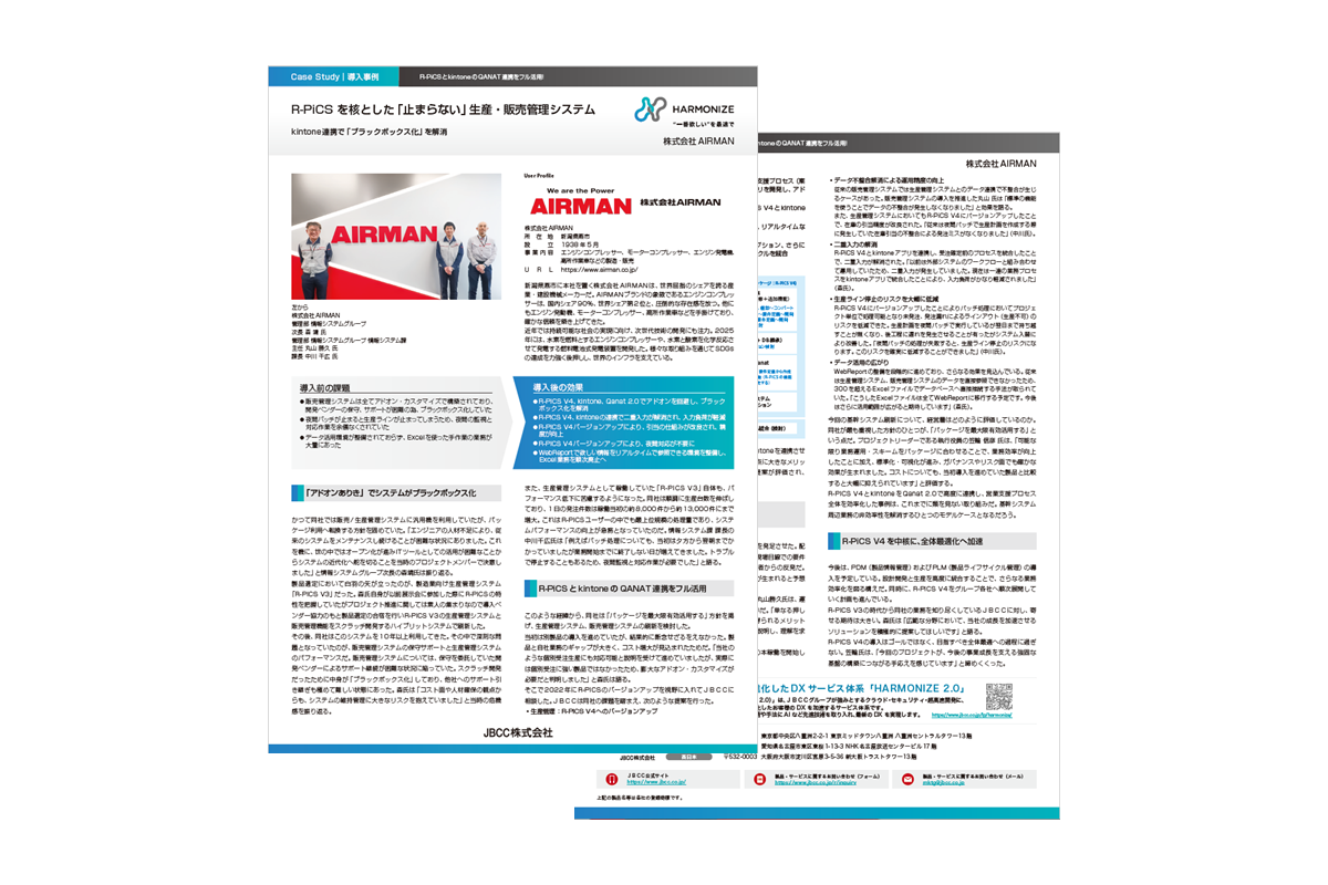 R-PiCSとkintoneのQanat連携をフル活用!株式会社AIRMAN様事例