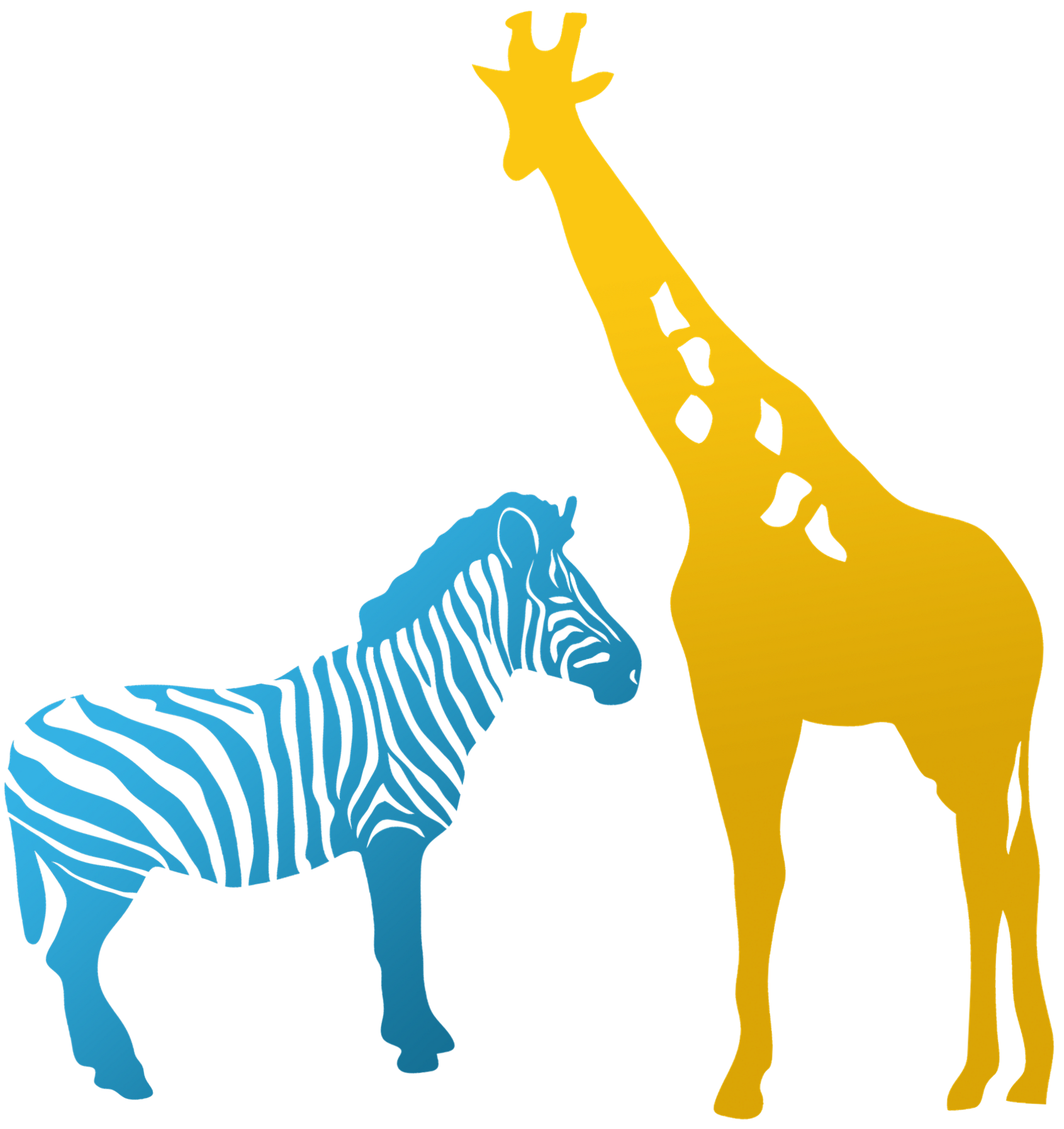 キリンとシマウマの画像